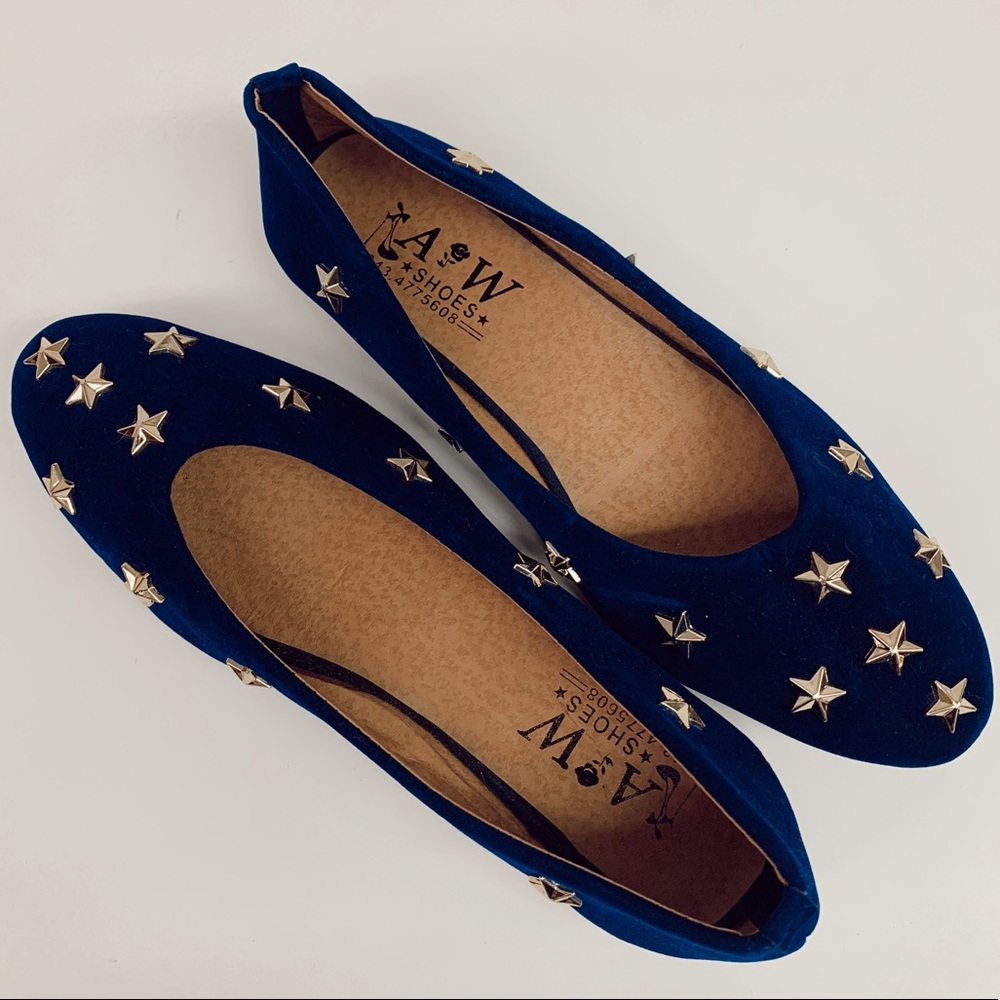 AW Star-Studded Velvet Flats